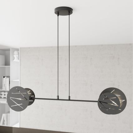 Luster na sajli XOTIC 2xE27/15W/230V crni