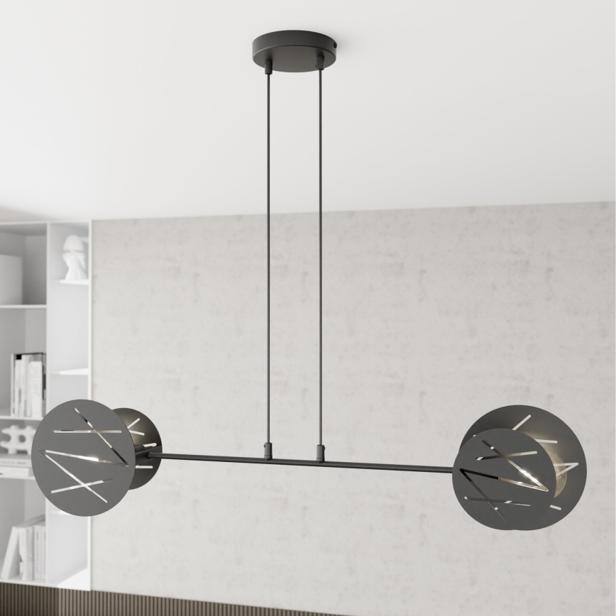 Luster na sajli XOTIC 2xE27/15W/230V crni