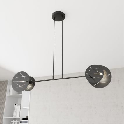 Luster na sajli XOTIC 2xE27/15W/230V crni
