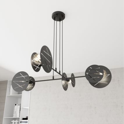 Luster na sajli XOTIC 4xE27/15W/230V crne boje