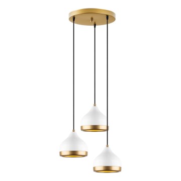 Luster na sajli YILDO 3xE27/40W/230V bela/zlatna