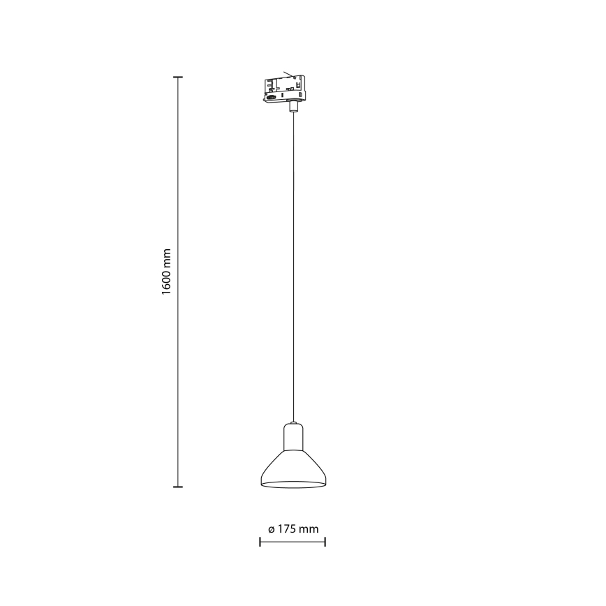 Luster na sajli za 3-fazni šinski sistem NEO 1xE27/15W/230V crna/dimljeno-crna