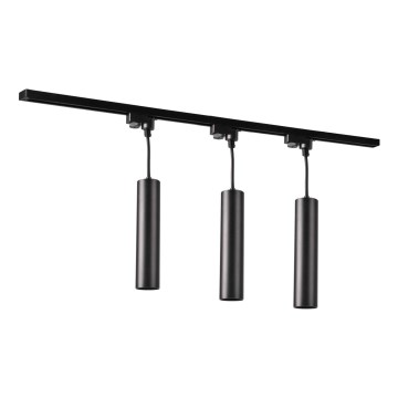 Luster na sajli za šinski sistem MARIBEL, 3x GU10 (10W), 230V + 1 m šinski sistem, crna