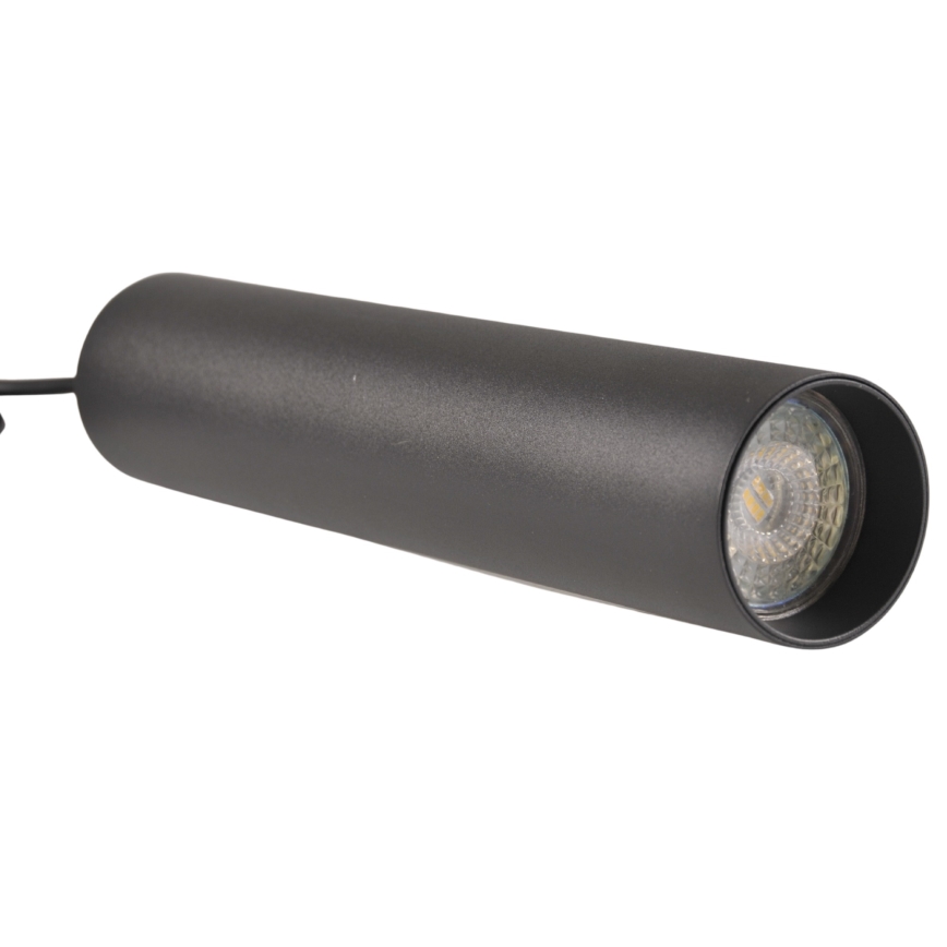 Luster na sajli za šinski sistem MARIBEL, 3x GU10 (10W), 230V + 1 m šinski sistem, crna