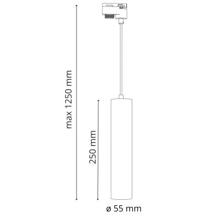 Luster na sajli za šinski sistem MARIBEL, 3x GU10 (10W), 230V + 1 m šinski sistem, crna