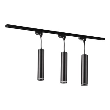 Luster na sajli za šinski sistem PARIS 3xGU10/10W/230V + 1 m šinski sistem crna