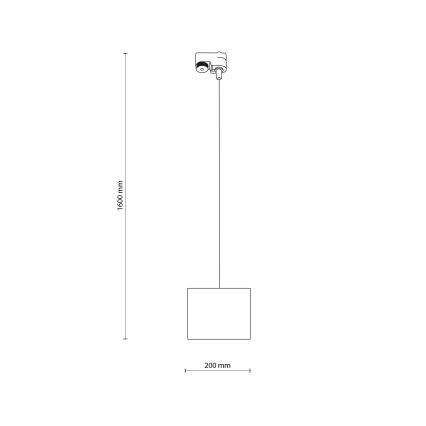 Luster na sajli za jednofazni šinski sistem TRACER 1xE27/15W/230V, prečnik 20 cm, crna/smeđa