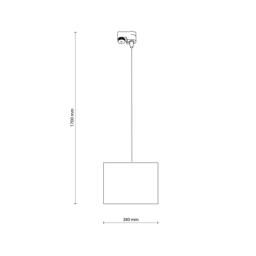 Luster na sajli za jednofazni šinski sistem TRACER 1xE27/15W/230V, prečnika 38 cm, crne boje