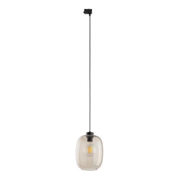 Luster na sajli za trofazni šinski sistem ELIO 1xE27/15W/230V crna/zadimljeno bež