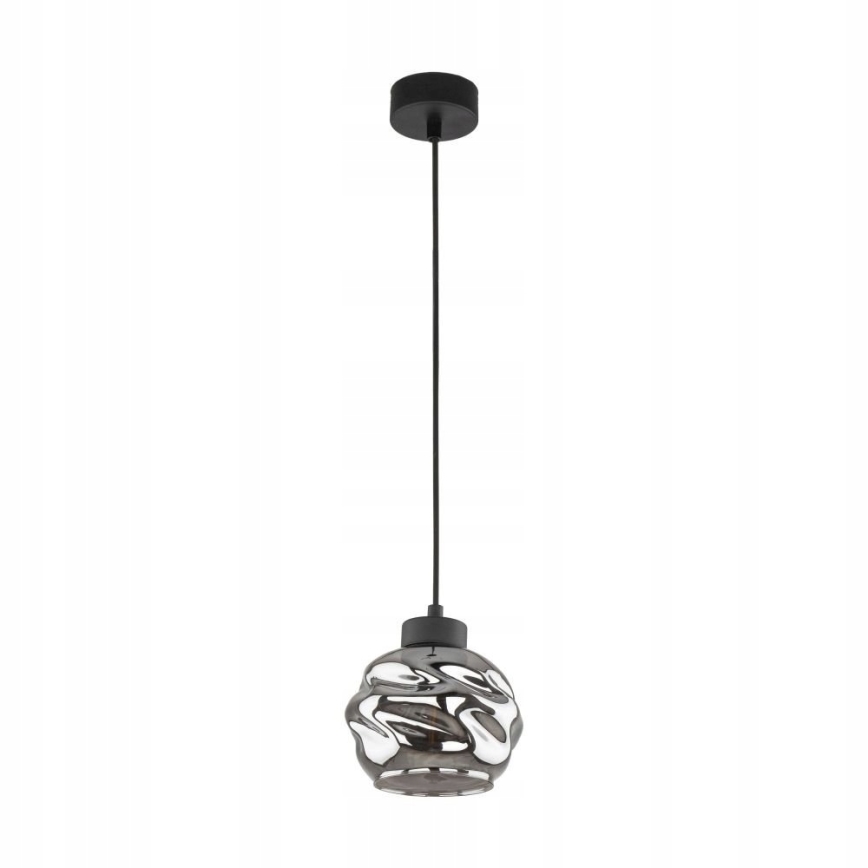 Luster na sajli ZULIA 1xE27/15W/230V crna/zadimljena crna
