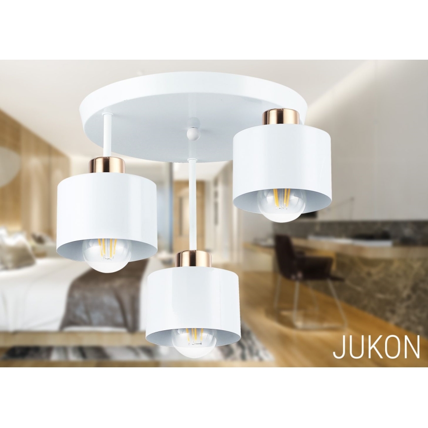 Luster na šipci 3xE27/35W/230V, prečnik 30 cm, bela/zlatna
