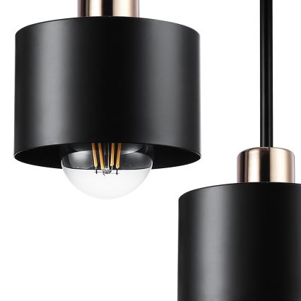 Luster na šipci 3xE27/35W/230V prečnik 30 cm crna/zlatna
