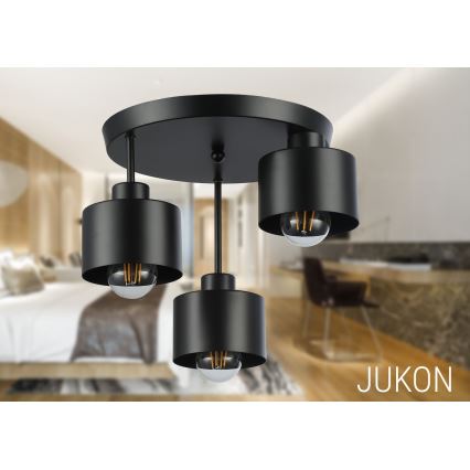 Luster na šipci 3xE27/35W/230V Ø 30 cm, crne boje