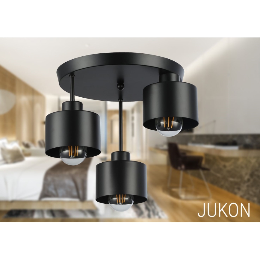 Luster na šipci 3xE27/35W/230V Ø 30 cm, crne boje