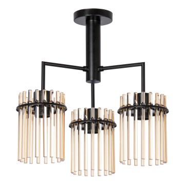 Luster na šipci 3xE27/60W/230V crna/bež