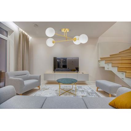 Luster na šipci 4xE27/35W/230V, prečnik 70 cm, zlatan