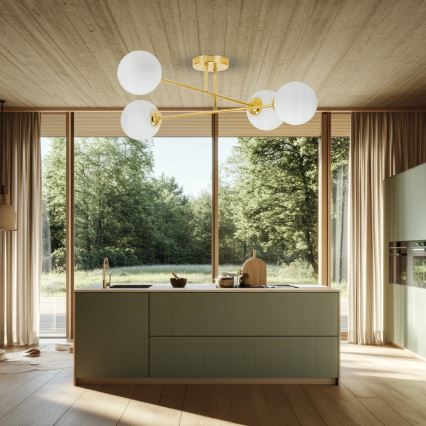 Luster na šipci 4xE27/35W/230V, prečnik 70 cm, zlatan