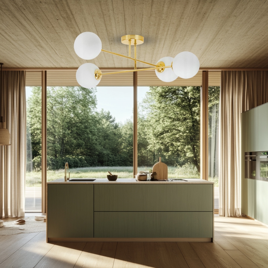 Luster na šipci 4xE27/35W/230V, prečnik 70 cm, zlatan