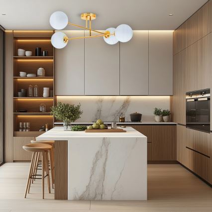 Luster na šipci 4xE27/35W/230V, prečnik 70 cm, zlatan