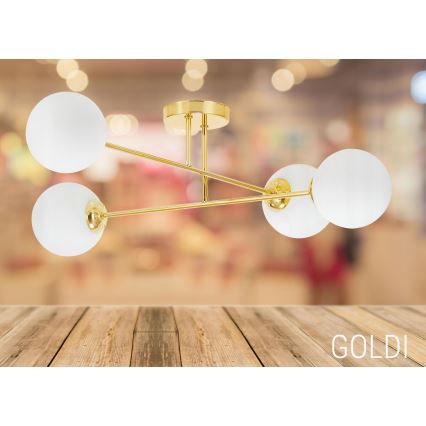 Luster na šipci 4xE27/35W/230V, prečnik 70 cm, zlatan