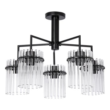 Luster na šipci 5xE27/60W/230V crna/prozirna