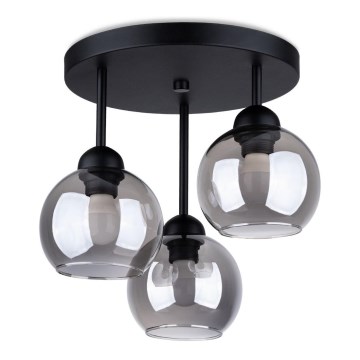 Luster na šipci ALINO 3xE27/60W/230V, crne boje