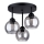 Luster na šipci ALINO 3xE27/60W/230V, crne boje