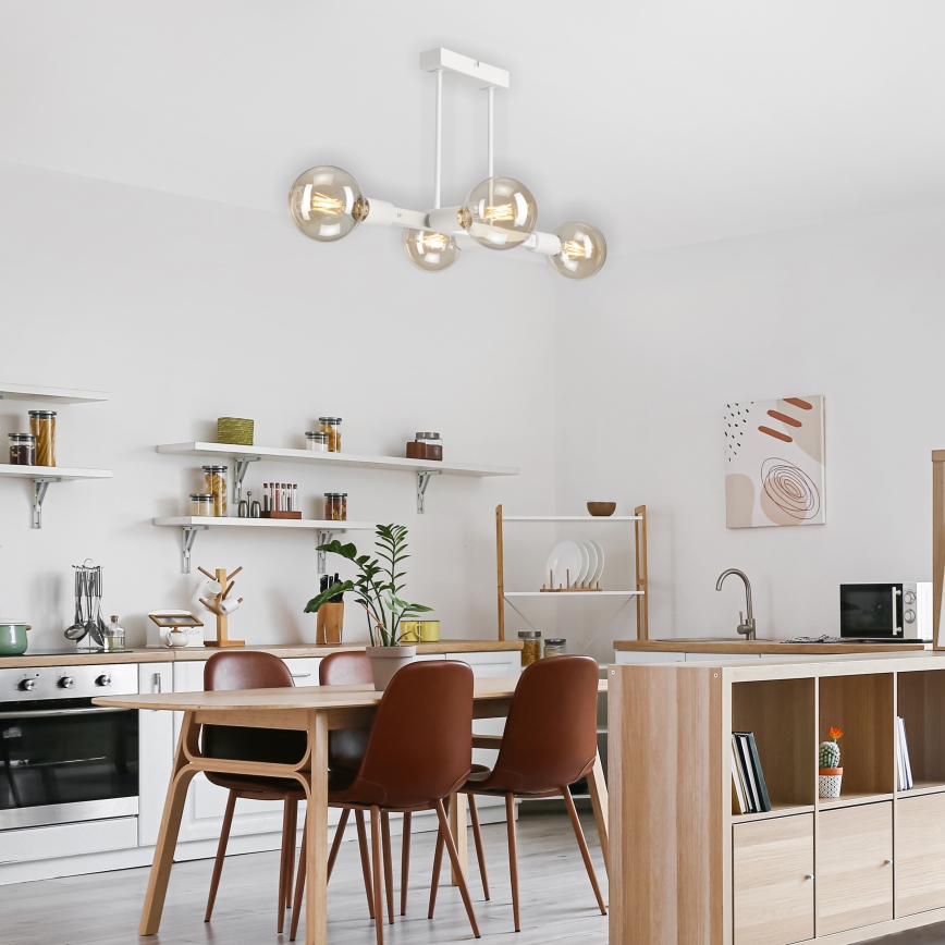 Luster na šipci ASTRID 4xE27/60W/230V bela