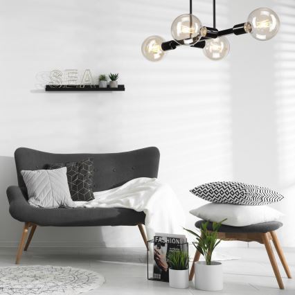 Luster na šipci ASTRID 4xE27/60W/230V crna