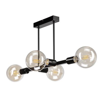 Luster na šipci ASTRID 4xE27/60W/230V crna