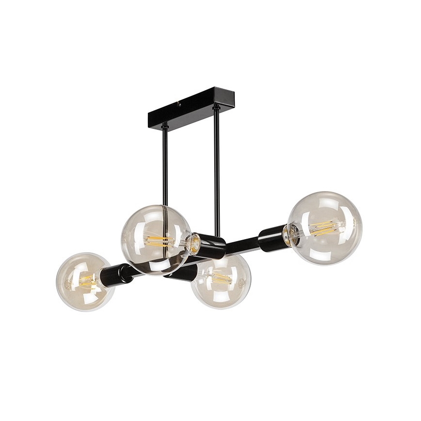 Luster na šipci ASTRID 4xE27/60W/230V crna