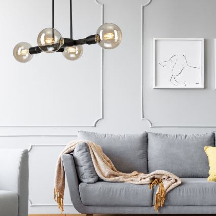 Luster na šipci ASTRID 4xE27/60W/230V crna