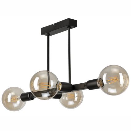 Luster na šipci ASTRID 4xE27/60W/230V crna