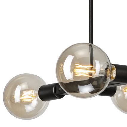 Luster na šipci ASTRID 4xE27/60W/230V crna