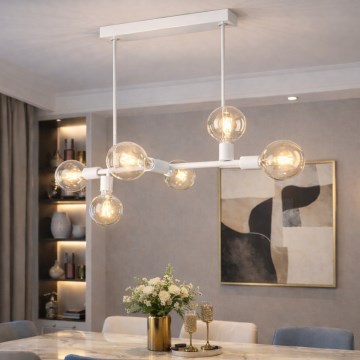 Luster na šipci ASTRID 6xE27/60W/230V beli