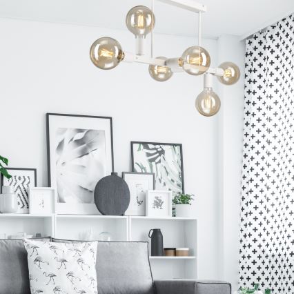 Luster na šipci ASTRID 6xE27/60W/230V beli
