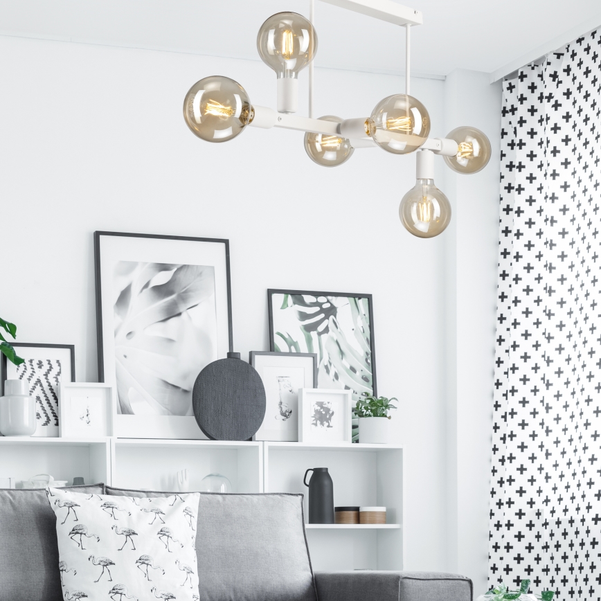 Luster na šipci ASTRID 6xE27/60W/230V beli
