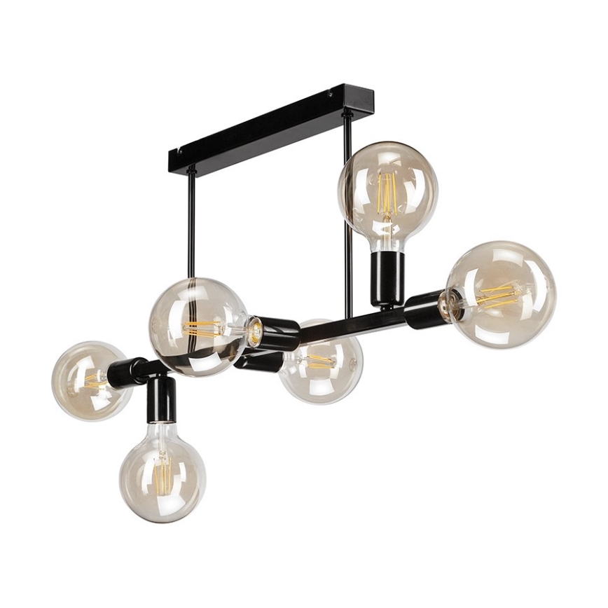 Luster na šipci ASTRID 6xE27/60W/230V crna