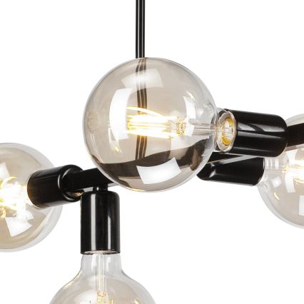 Luster na šipci ASTRID 6xE27/60W/230V crna