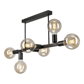 Luster na šipci ASTRID 6xE27/60W/230V crna