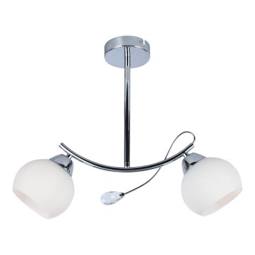 Luster na šipci CONNOR 2xE27/15W/230V sjajni hrom/bela