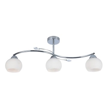 Luster na šipci CONNOR 3xE27/15W/230V sjajni hrom/bela