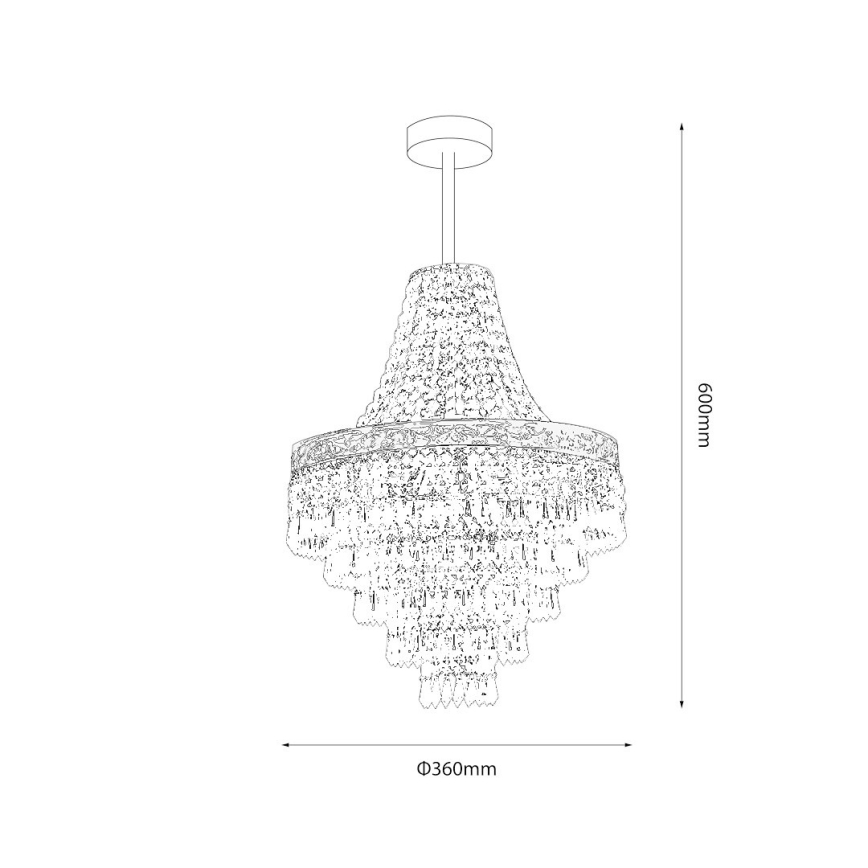 Luster na šipci CORAL 3xE14/40W/230V prečnik 36 cm