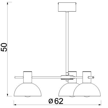 Luster na šipci ESTATE MINI 3xE27/15W/230V plava