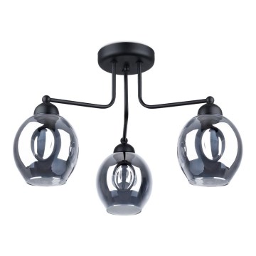 Luster na šipci FILLAN 3xE27/60W/230V crna