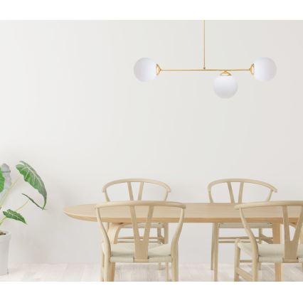 Luster na šipci FIRA 3xE27/60W/230V zlatna