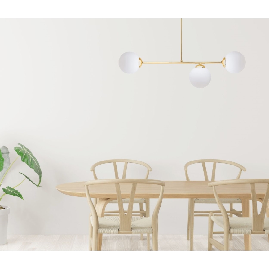 Luster na šipci FIRA 3xE27/60W/230V zlatna