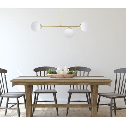 Luster na šipci FIRA 3xE27/60W/230V zlatna
