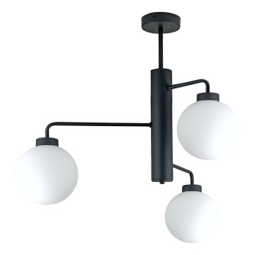 Luster na šipci FLEX 3xE27/60W/230V crna/bela
