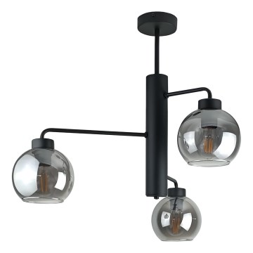 Luster na šipci FLEX 3xE27/60W/230V crna/dimljeno crna